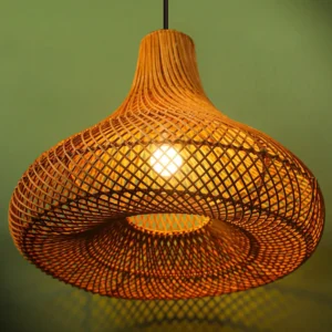 Natural Cane Boho Hanging Pendant Light