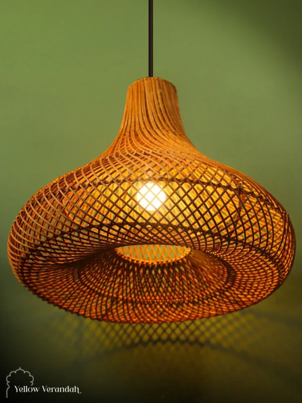 Natural Cane Boho Hanging Pendant Light